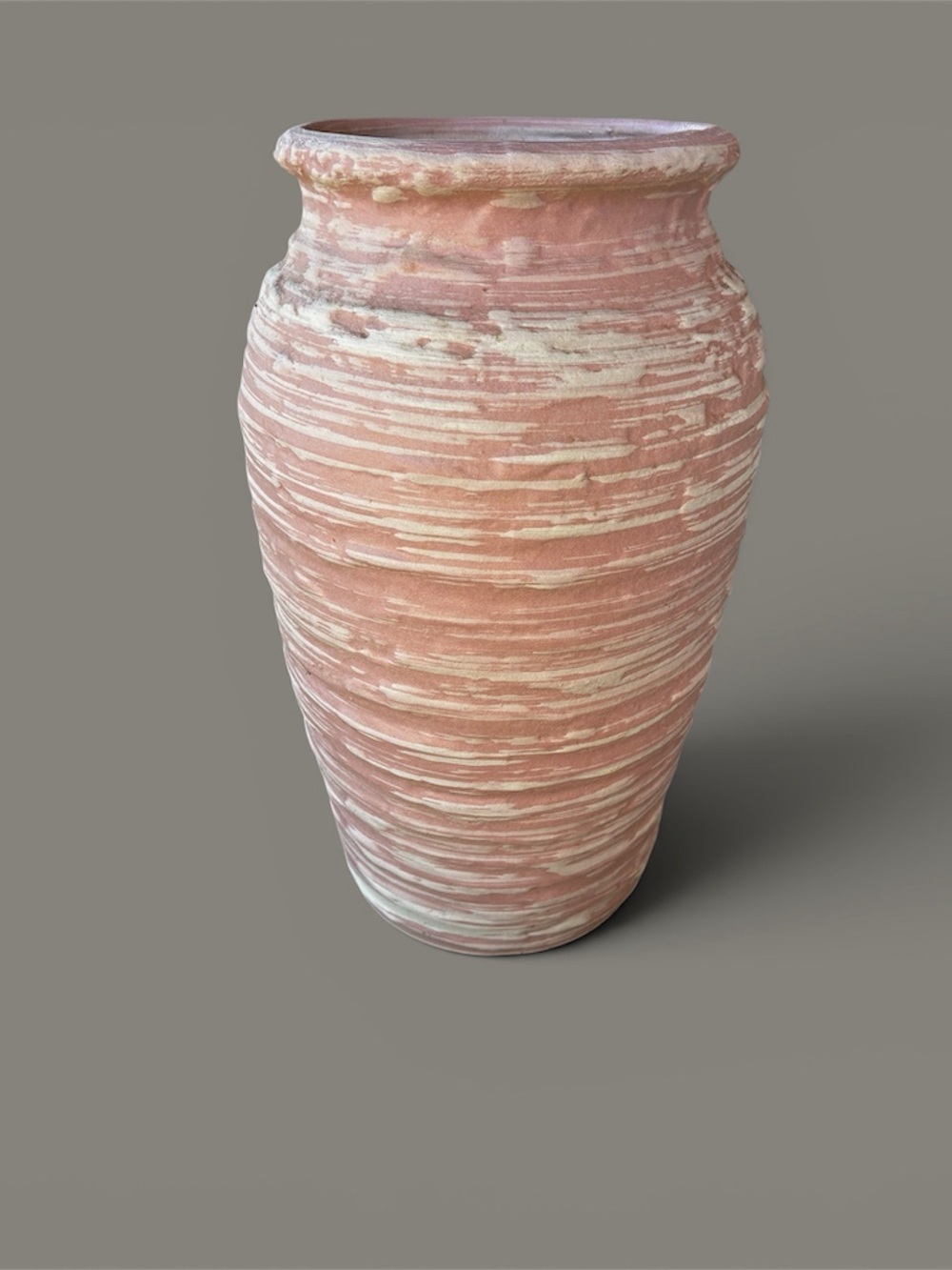 Rustic Pink Ceramic Floor Vase